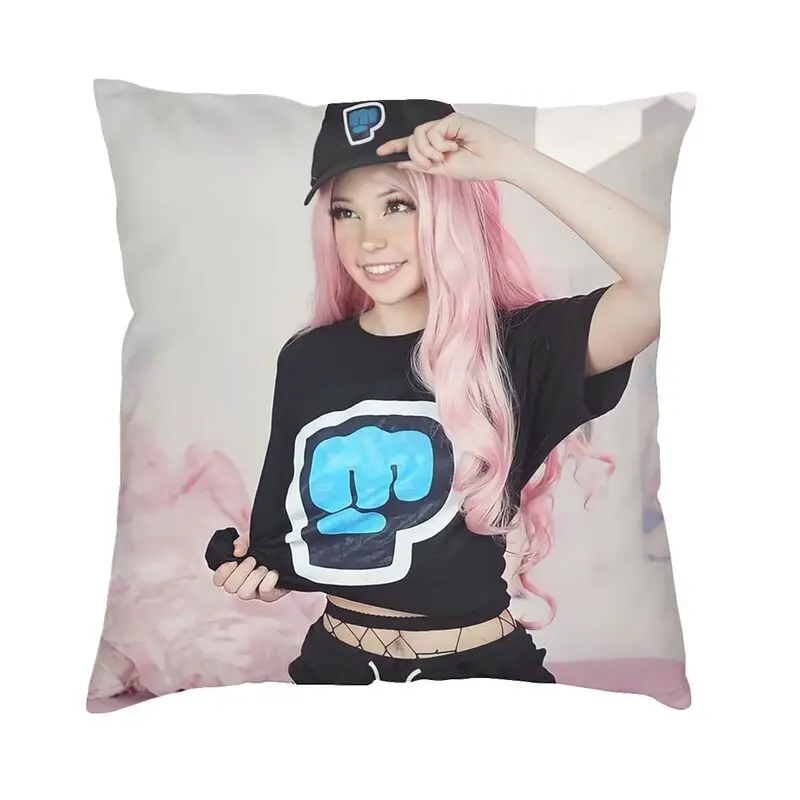 Belle Delphine Pillow Covers Decoration Luxury Internet Celebrity Outdoor Cushions Square Double-Sided Printing Pillowcase