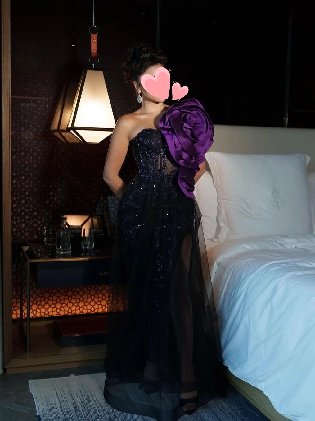 Oisslec فساتين حفلة موسيقية أنيقة خمر مثير الأرجواني الدانتيل زهرة سوداء مخصصة مناسبة رسمية حفلة موسيقية فستان السهرة رداء حفلات #3