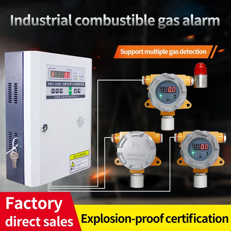 High Precision Oxygen O2 Gas Detector Monitor Digital 4-20mA with Audible Visual Alarm