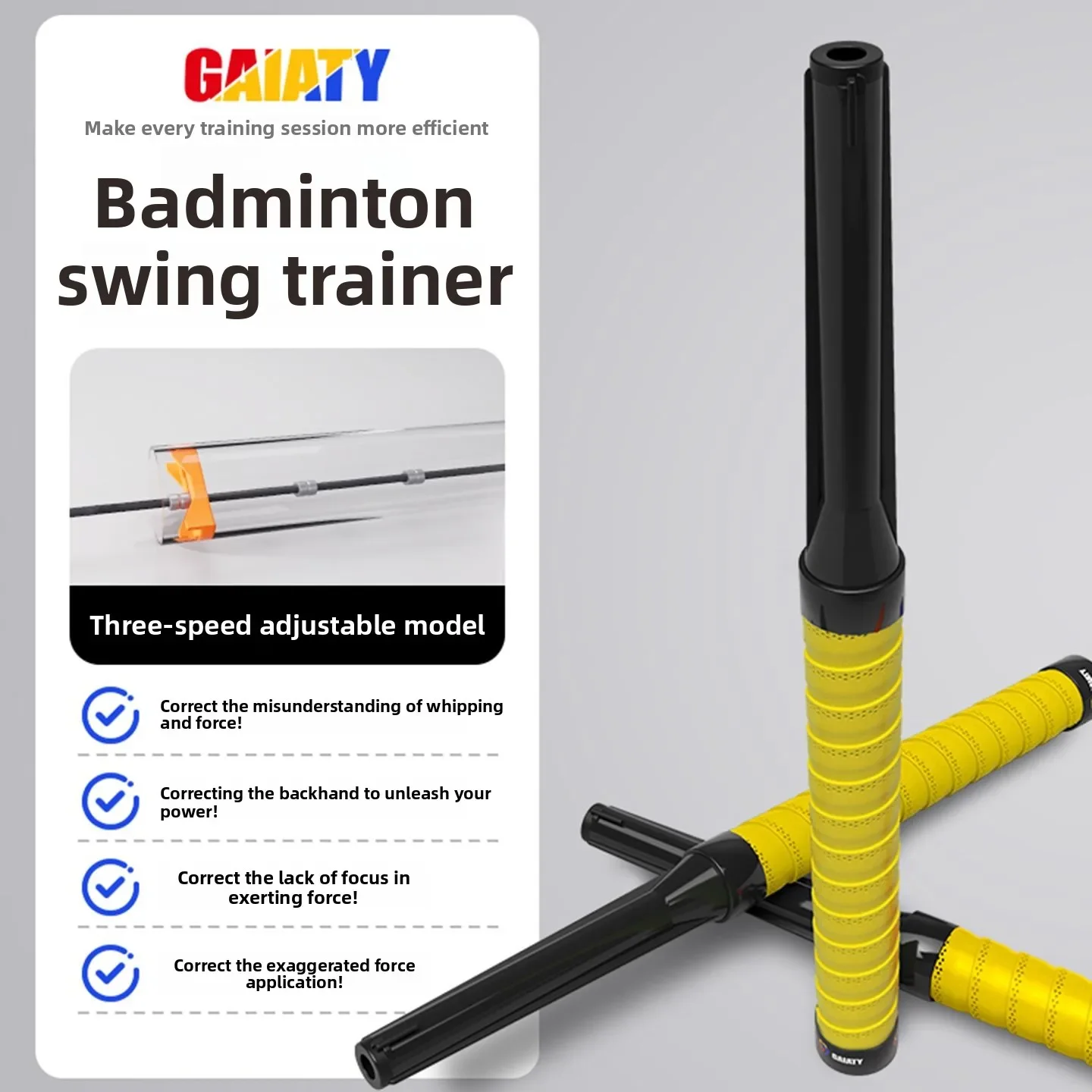 Practical Classic Badminton Racket Trainer Whip Wrist Force High Ball Auxiliary Correction Trainer