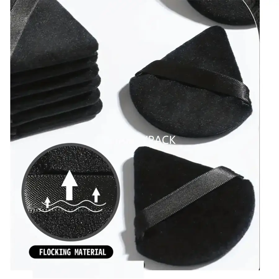 Triângulo pó puff maquiagem cosmética esponja puff marca própria macio veludo pó solto puffs creme