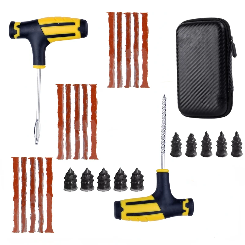 Car Tire Repair Kit Puncture Plug Tools Tyre Puncture Emergency for Tire Strips Stirring Glue Repair Tool Kit