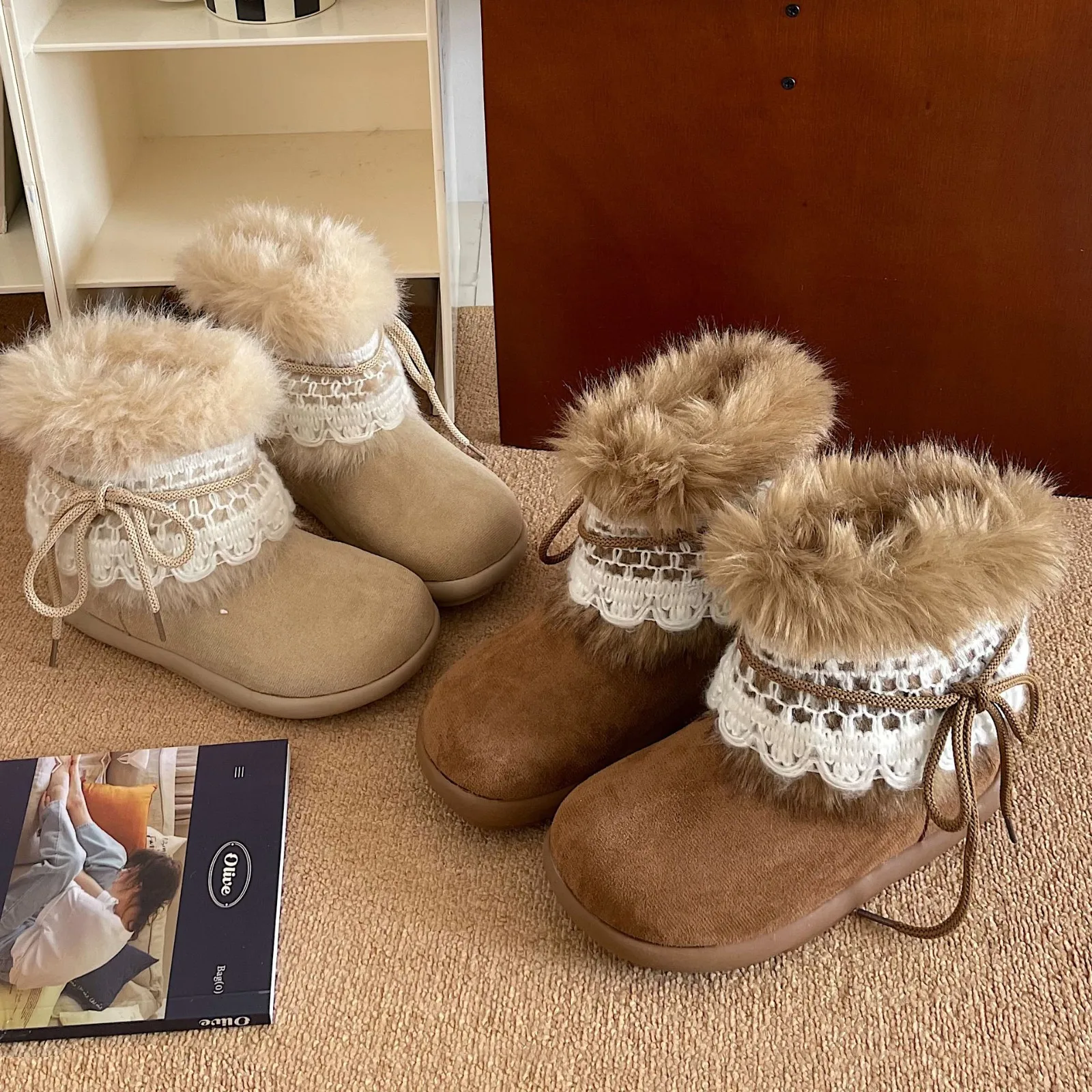 

Thick and Warm Snow Boots 2025 Autumn/Winter New Cotton Boots with Velvet Inner Height Increase Warm Short Boots