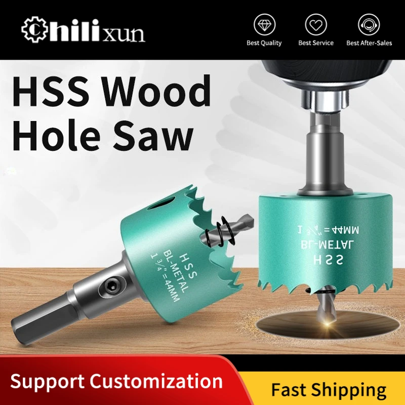 HILIXUN M42 Bi-Metal Wood Hole Saw Drill Bits Woodworking Drilling Crown for Downlight Plasterboard Opening Wood Cutter 16-200mm