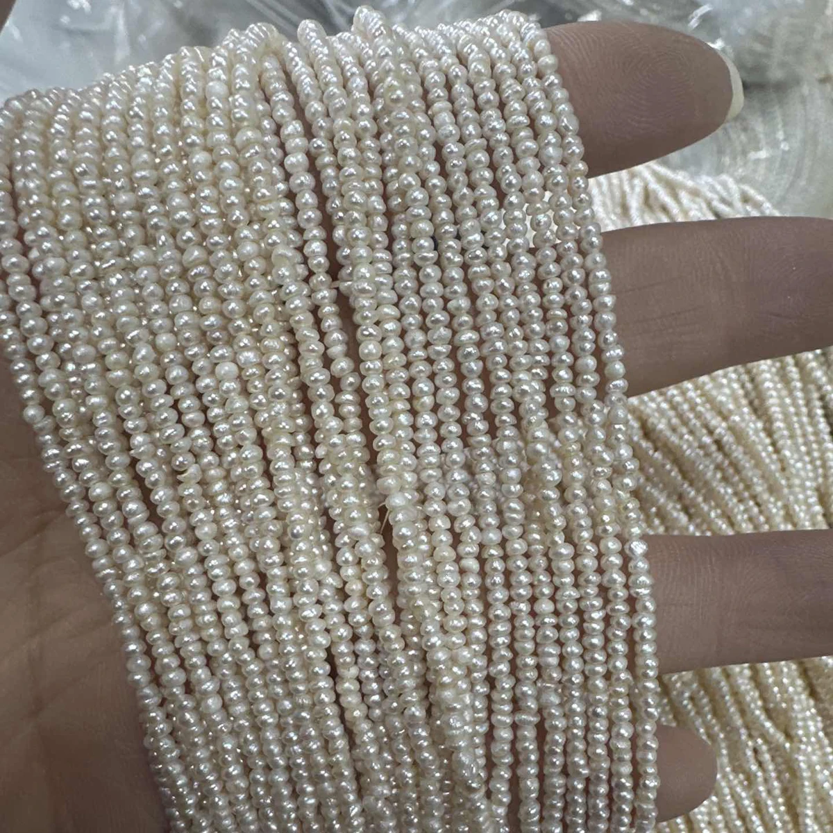 Natürliche Süßwasser Perle Perlen 1,8-2,0mm Unregelmäßige Weiße Perle Perlen Für Schmuck Machen DIY Ohrringe Halsketten Zubehör