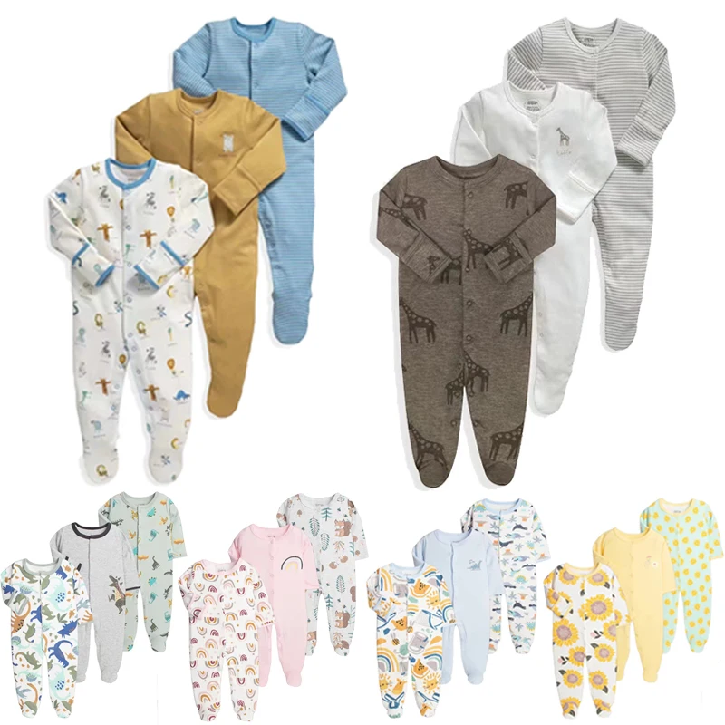 Macacões de manga comprida recém-nascidos, bodysuits para bebês meninos e meninas, roupas de cor sólida, macacão infantil, roupas de outono, 0-12M,