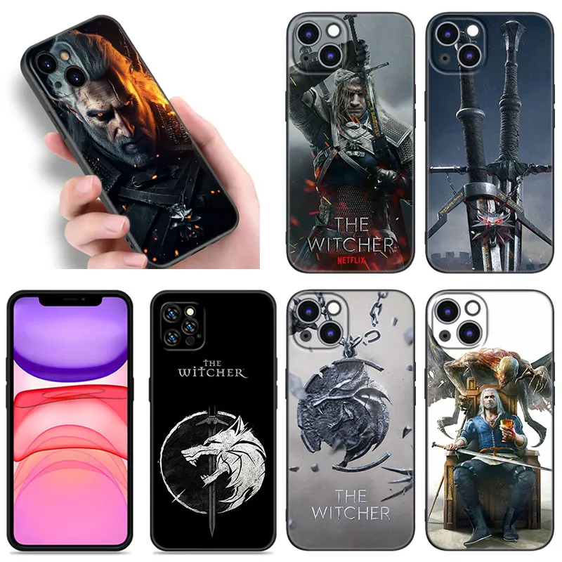 Hot Game W-Witchers Zwart Siliconen Telefoonhoesje Voor Apple Iphone 12 13 Mini 11 14 15 Pro Max 7 8 Plus X Xr Xs Se 2020 2022