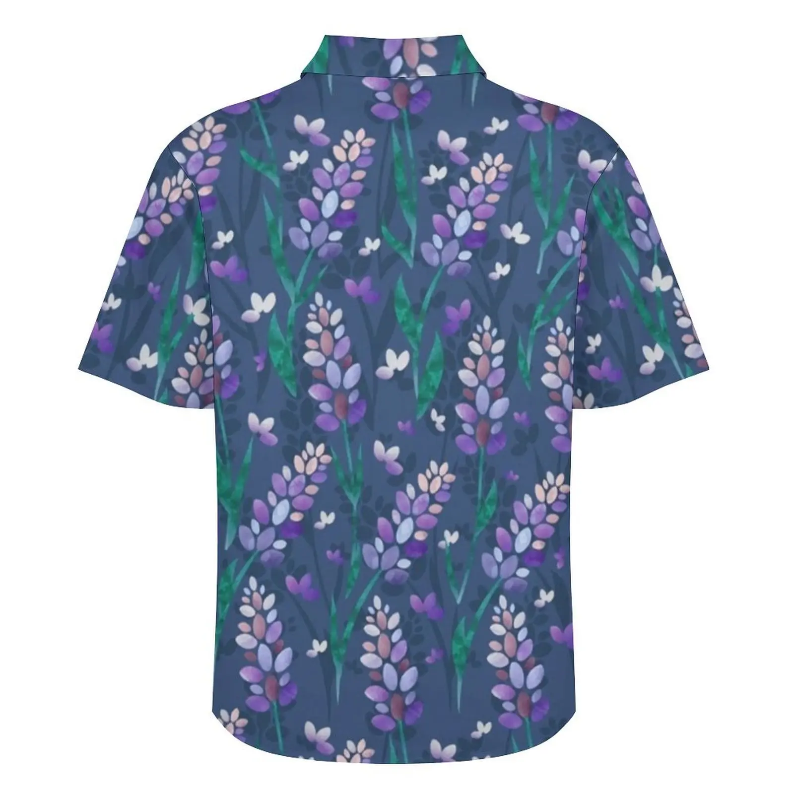 Hawaii Shirt Strand Lavendel Felder Blusen lila Blumen druck Retro Freizeit hemden männliche Kurzarm Mode plus Größe Kleidung