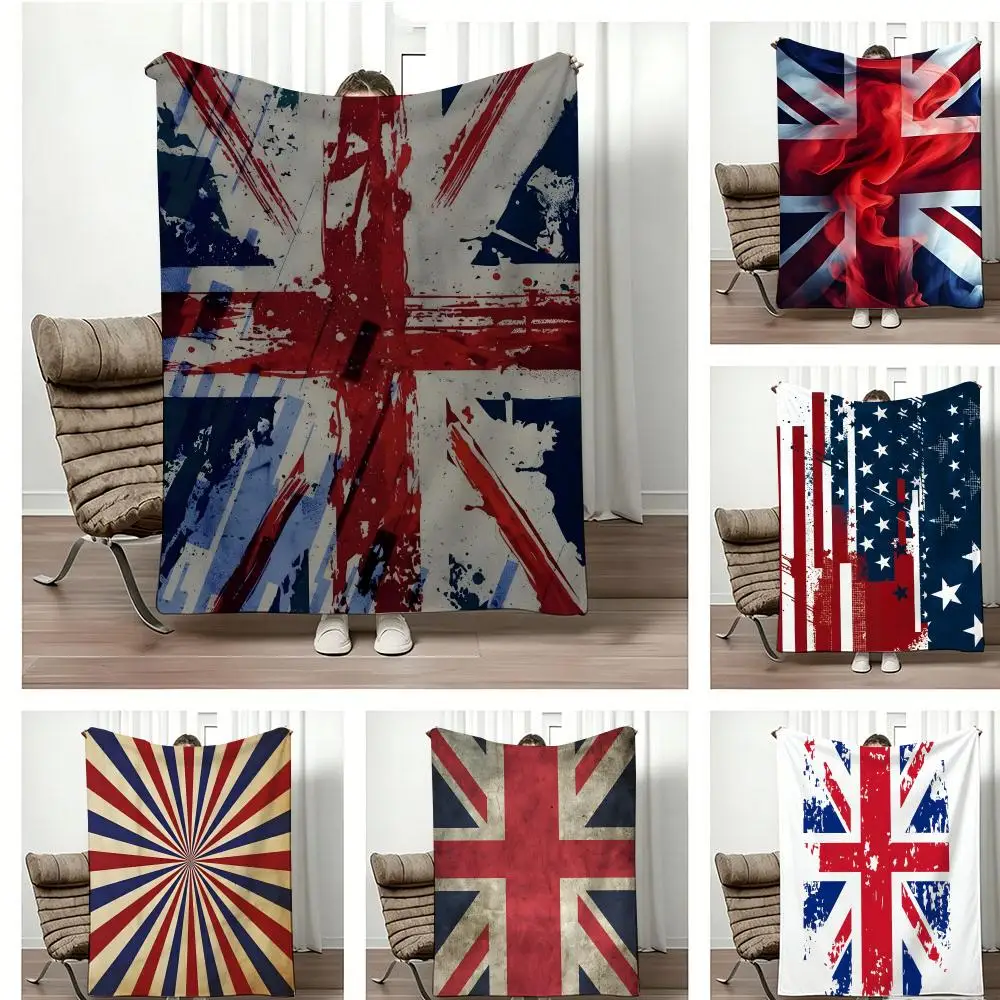 Vintage British Style Throw Lightweight 240g Flannel Blanket Soft Skin-friendly for Summer Cooling