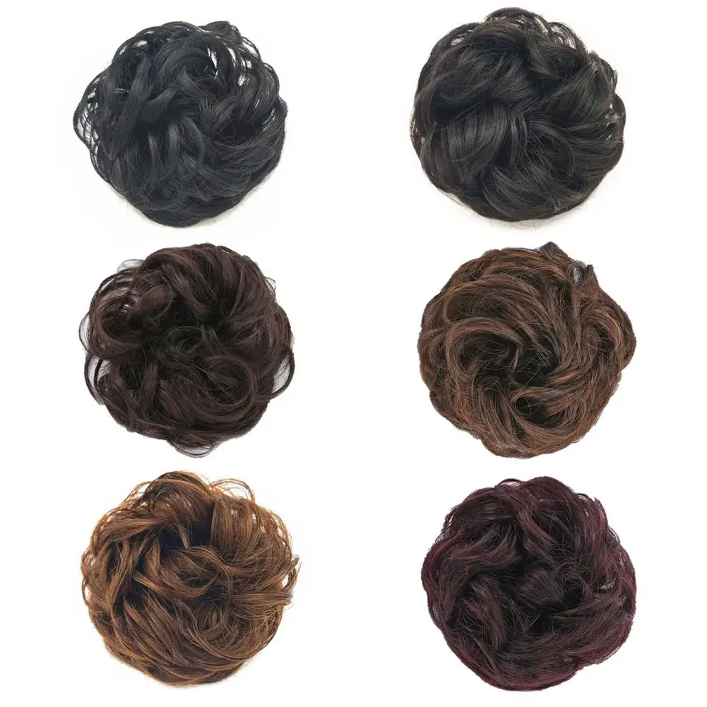 Wig Loop Synthetic Fiber Hair Coil Messy Curly And Fluffy Hair Loop Synthetic Elastic Natural Hair Clip Hair Tail Wig Piece