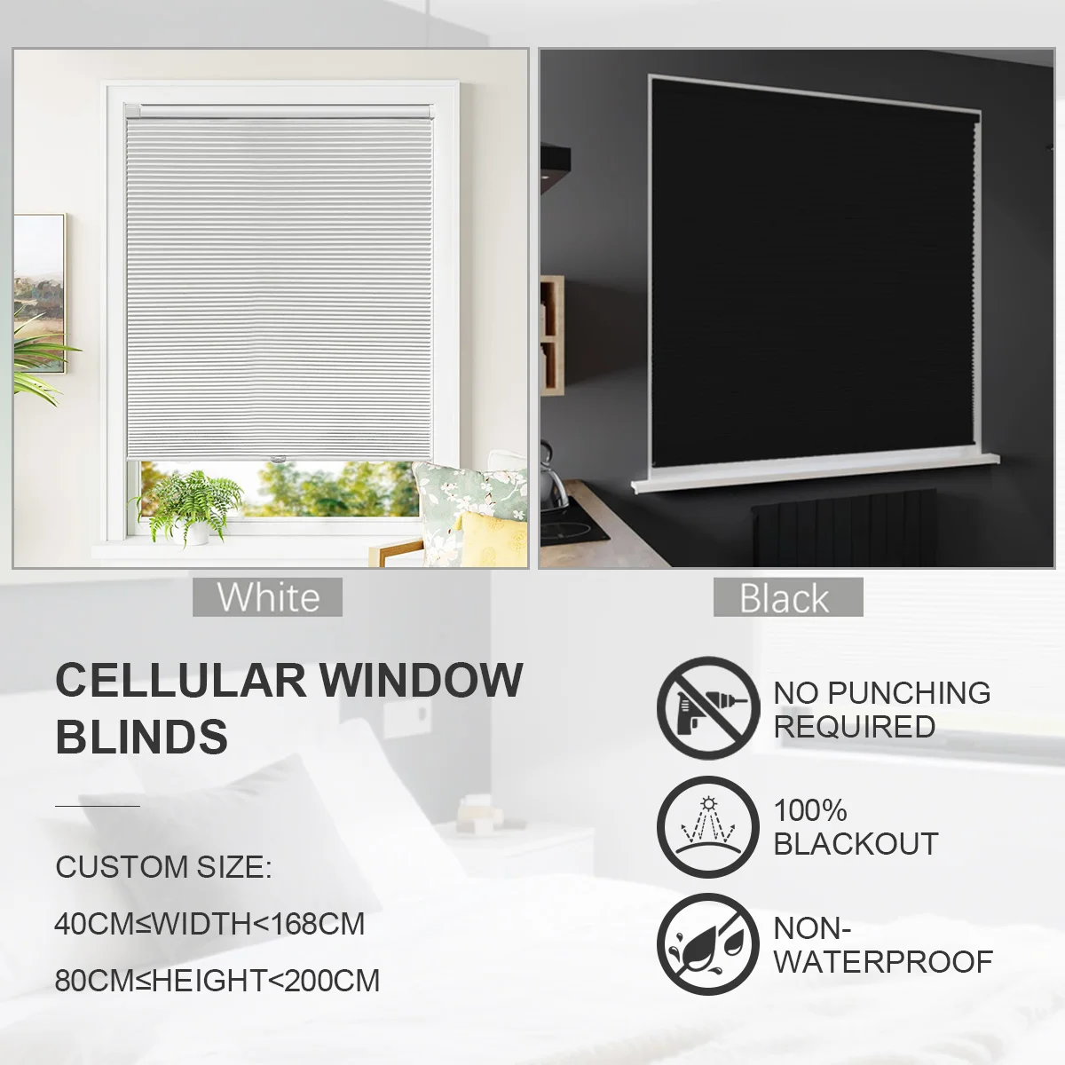 맞춤형 사이즈 셀룰러 쉐이드 블랙아웃 코드리스 창문 블라인드 도구 필요 없는 커튼 허니컴 블라인드 창문 쉐이드 방용 가정용