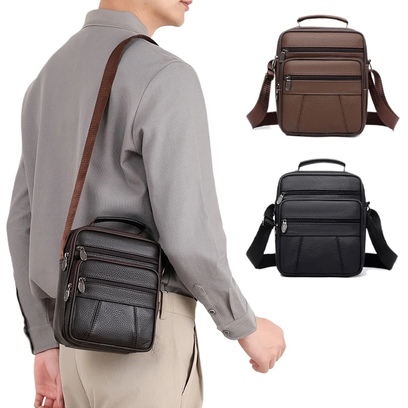 New Business Men's Single-shoulder Bag, Simple and Casual Crossbody Bag, Multi-layer Large-capacity Waterproof Crossbody Bag