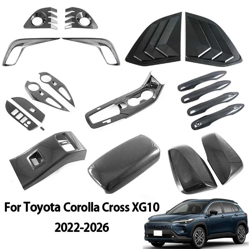

Для Toyota Corolla Cross XG10 2022-2026: накладки на пороги и зеркала заднего вида из карбона и АБС-пластика, аксессуары для внешнего тюнинга