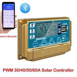 12V 24V 1440W 720W 60A regolatore di carica solare Bluetooth PV pannello solare batteria PWM regolatore intelligente Controller MAX 40VDC