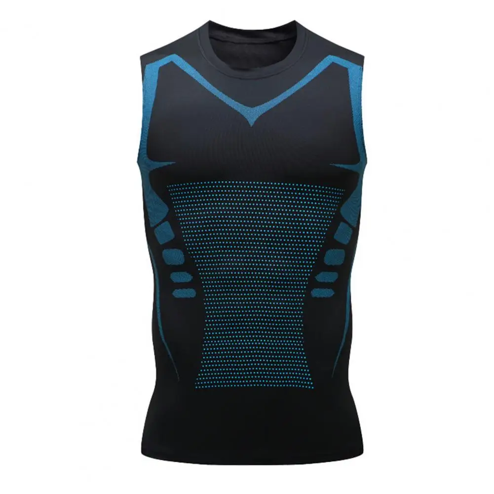 Body-hugging Slim-fit Vest High Elasticity Men's Sport Vest for Gym Running Basketball Slim Fit O Neck Compression Tank Top