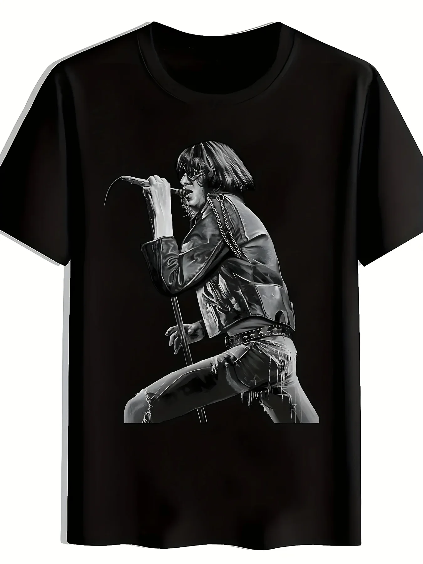 Men's Rock Band Graphic Mick Jagger Inspired Retro Music Icons Unisex 100% T-Shirt, Soft, All Season Casual Streetwear Essential, All-Match All Season Style Wear and Perfect Gift