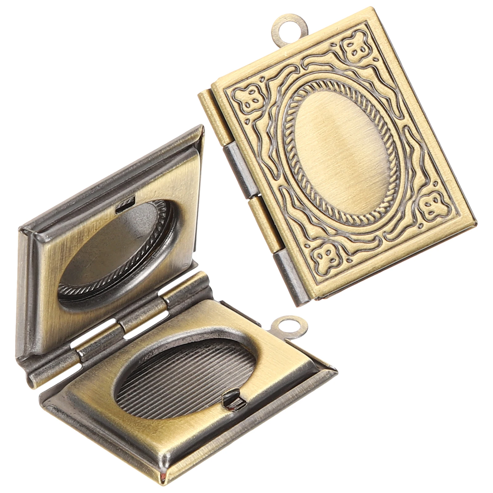 

2pcs Photo Locket Pendants Necklace Charm Picture Frame Ornament Jewelry Crafts Metal DIY Bracelet Accessories Commemoration