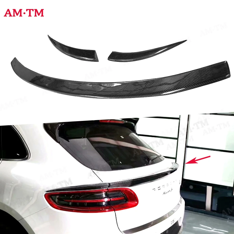 

For Porsche Macan 2014 -2023 High quality Real Carbon Fiber Spoiler Rear Roof Trunk Spoiler Boot Middle Wings Car Styling