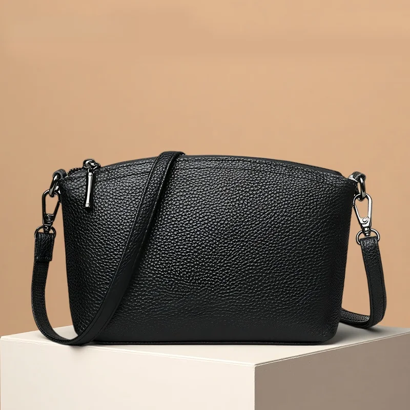 fashionable-shaped-top-layer-cowhide-leather-crossbody-bag-women's-mobile-phone-bag-soft-leather-detachable-shoulder-strap