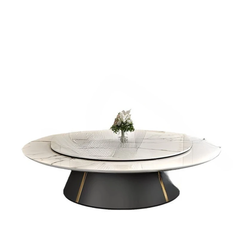 

Hotel, electric rock slab dining table and chairs, hotel home, large round table in the private room
