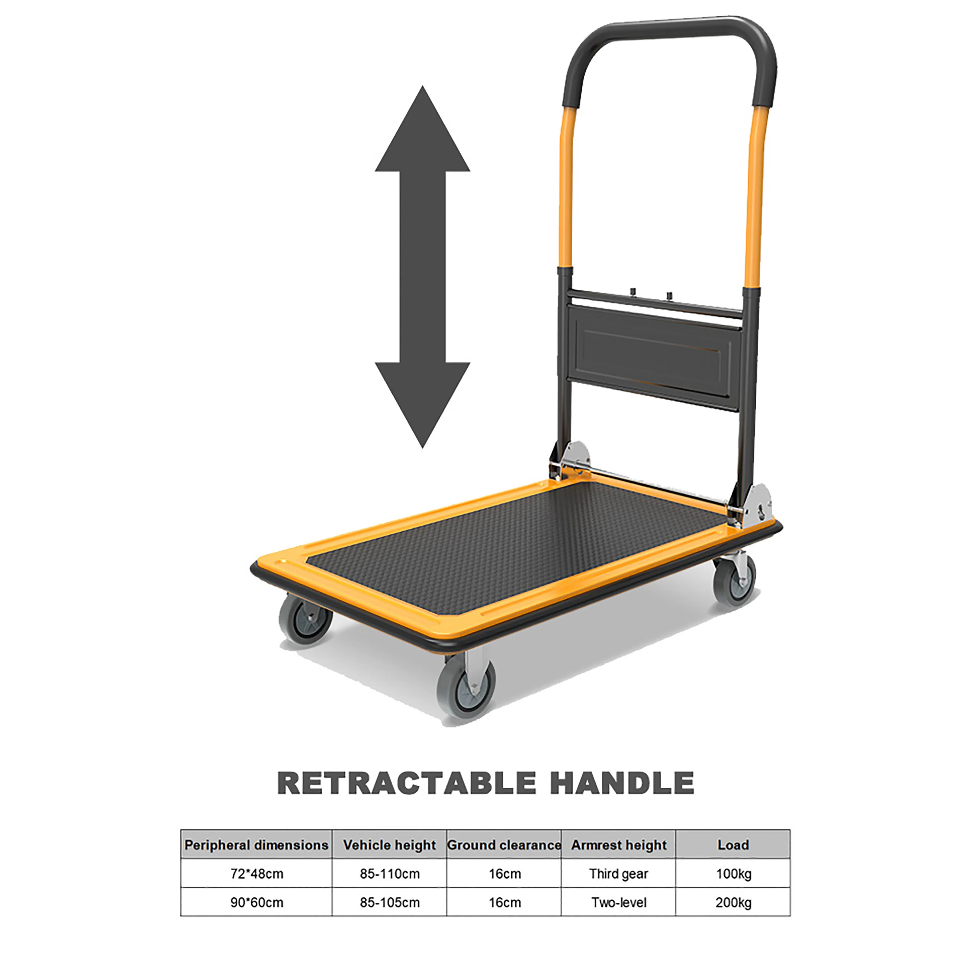 Push Cart Dolly Moving Platform Hand Truck Foldable for Easy Storage and 360 Degree Swivel Wheels