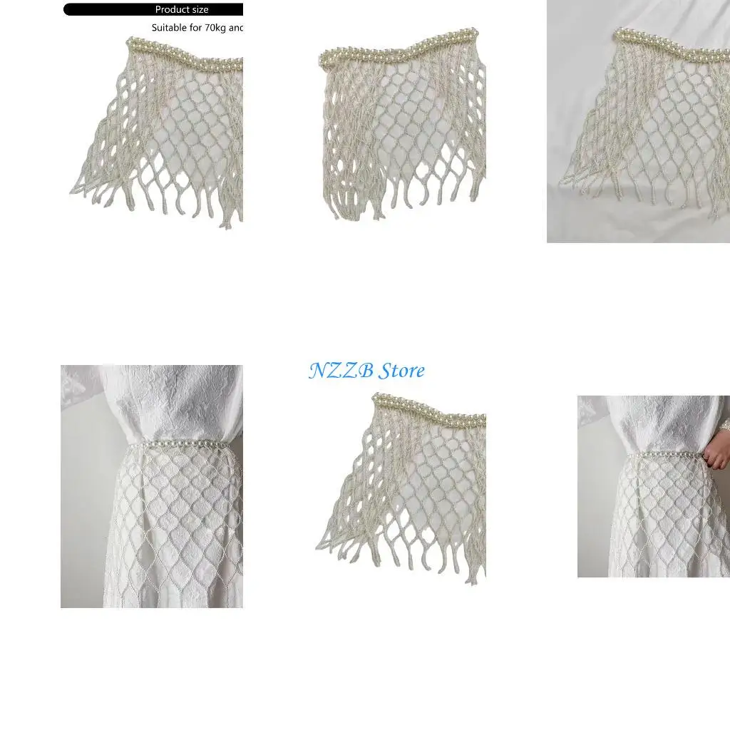 

T21F Adjustable Retro Pearls Waist Chain Elegant Multi Layer Beachwear Body Jewelry