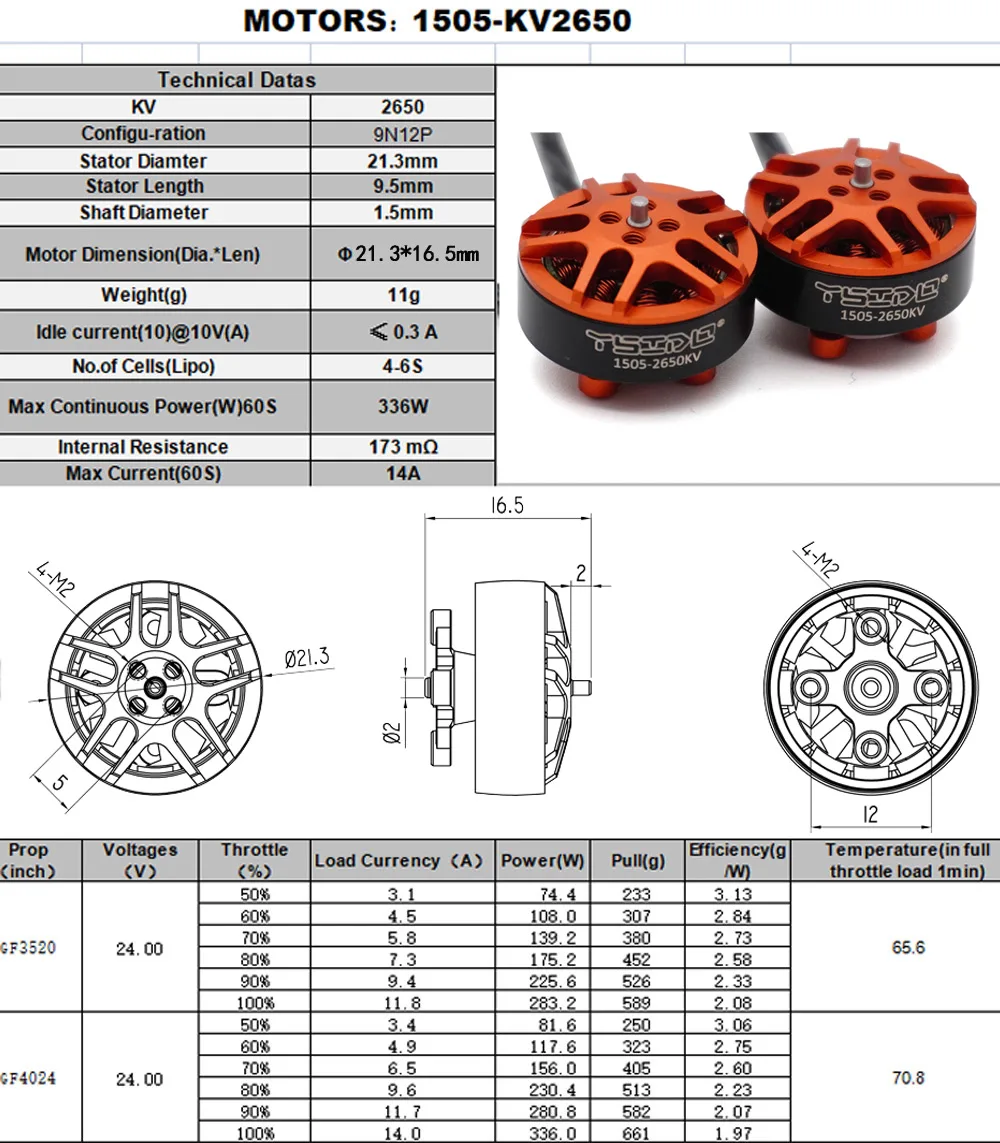 4PCS YSIDO 1505 2650KV 3750KV Electrical 3-6S Brushless Motor Light Weight for RC FPV Racing 2.5 -3.5 inches Cinewhoop Drones