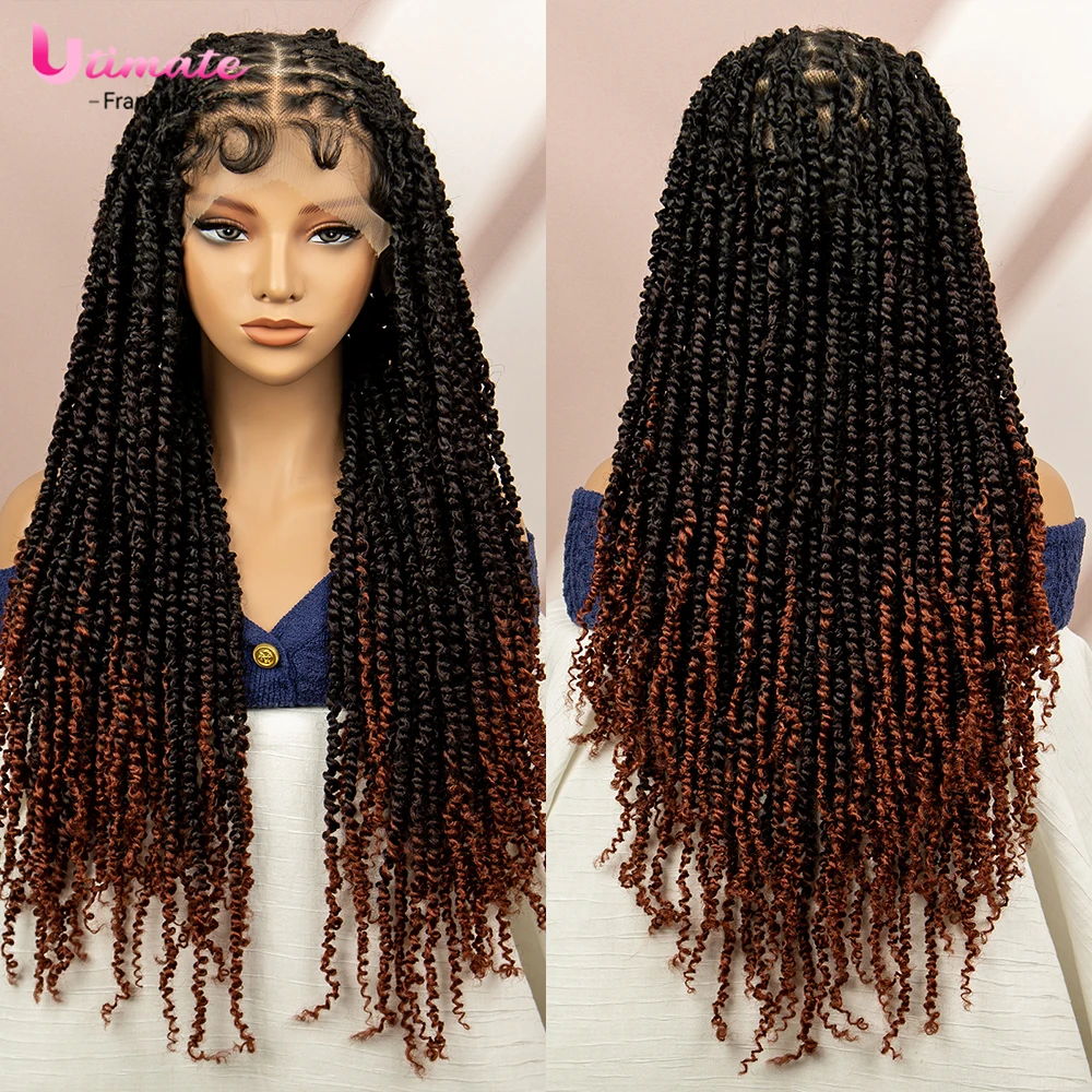 32 Inches Full Lace Dreadlock Wigs for Women Synthetic Box Braided Wigs Corchet Locs Braiding Hair Lace Wigs Synthetic Wig