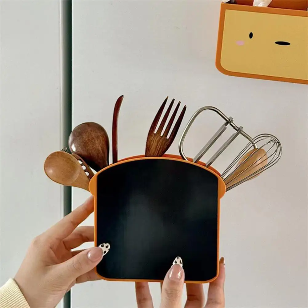 Decorative Storage Solution 2pcs Toast-shaped Magnetic Refrigerator Storage Boxes No-drill Wall-mounted Organizers Plastic