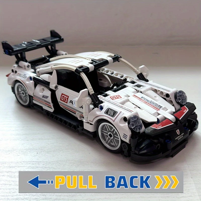 492pcs Technical Sport Racing Car, Model Building Block Toys, Pull Back Vehicle, Birthday Gifts Christmas Halloween Gift