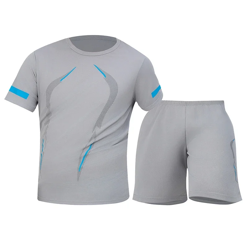 Men's Quick-drying Sports Fashion Set, Loose and Breathable Short-sleeved Clown Running Fitness Casual Shorts Set