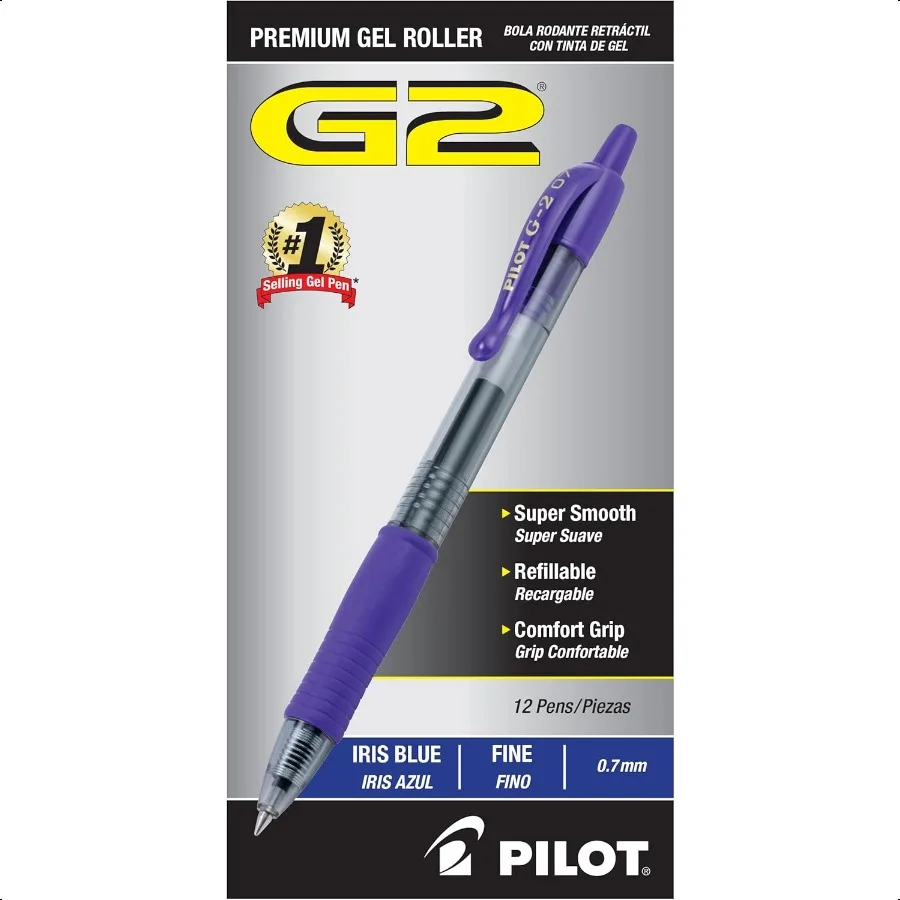 

Гелевые ручки G2 Premium Fine Point 0,7 мм Iris Blue, упаковка из 12 шт.
