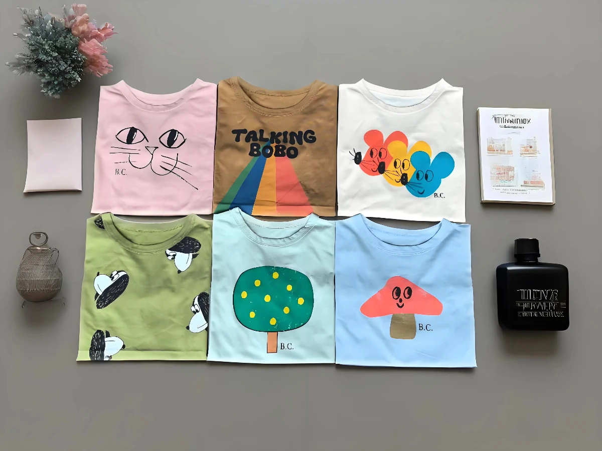 

2025 INS Korea Style Autumn/Winter Boy's and Girl's Trendy Cool Top Cartoon Cute Long Sleeve Bottom Shirt Children's T-shirt