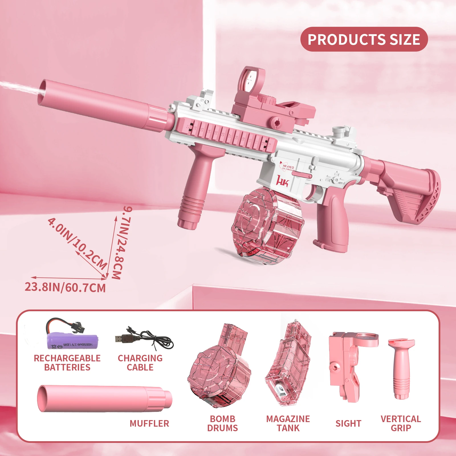 M416 مدفع المياه التلقائي بالكامل لعبة اطلاق النار الصيف M416 مدفع المياه معركة الشاطئ الترفيه في الهواء الطلق لعب الأطفال والكبار