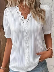 Plus Size Spring and summer new  short sleeved elegant and fashionable women's top