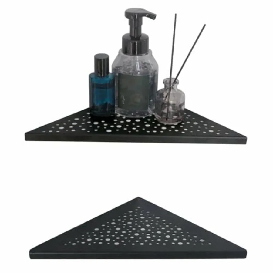 

10'' Corner Shower Shelf 2 Pack, Triangular Shower Corner Shelves 304 Stainless Steel Bathroom Shower Shelf for Tiled Wall, No