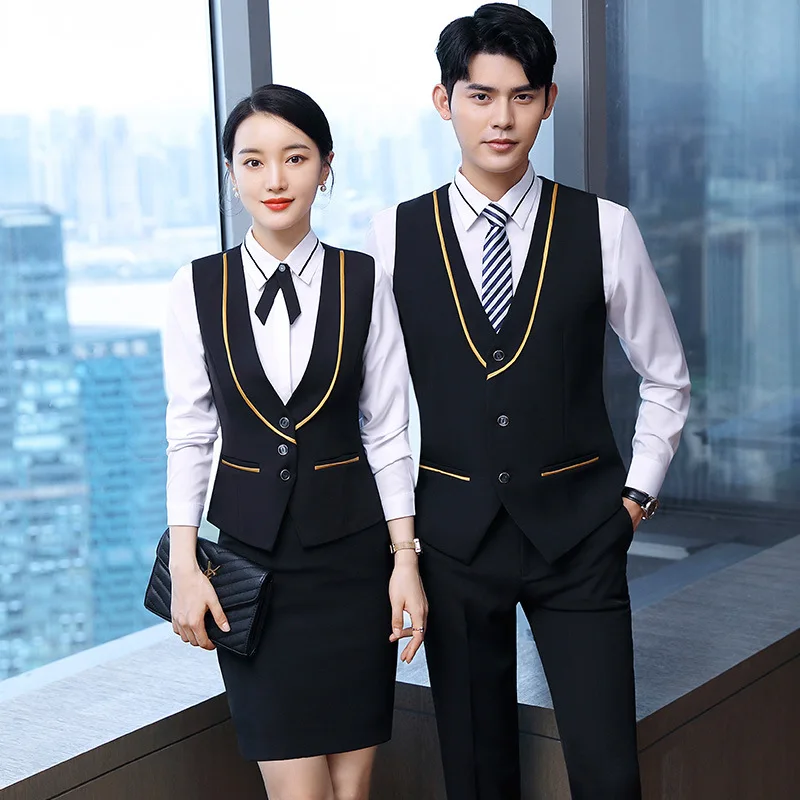 Stewardess Uniform Professional Tailored Suit Vest Suit Goddess Temperament Interview Sales Beautician Work Clothes Female