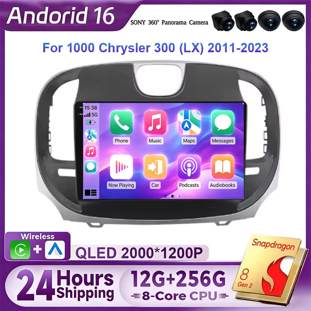 Android 16 Auto-Stereo-Multimedia-Player Radio Android-Navigation GPS für Chrysler 300 (LX) 2011-2023