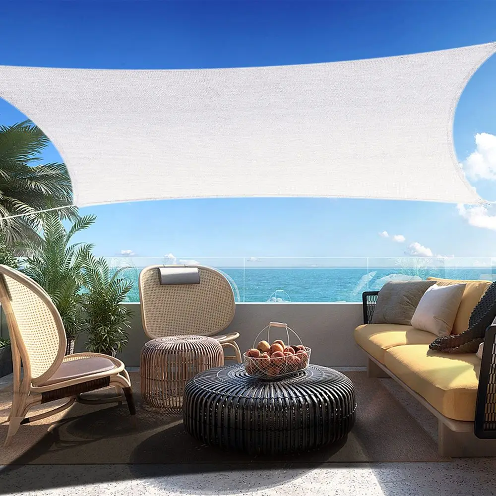 x 18 White Rectangle Sun Shade Sail SSP1212 Canopy Durable Fabric UV Block Awning,We Make Custom Orders