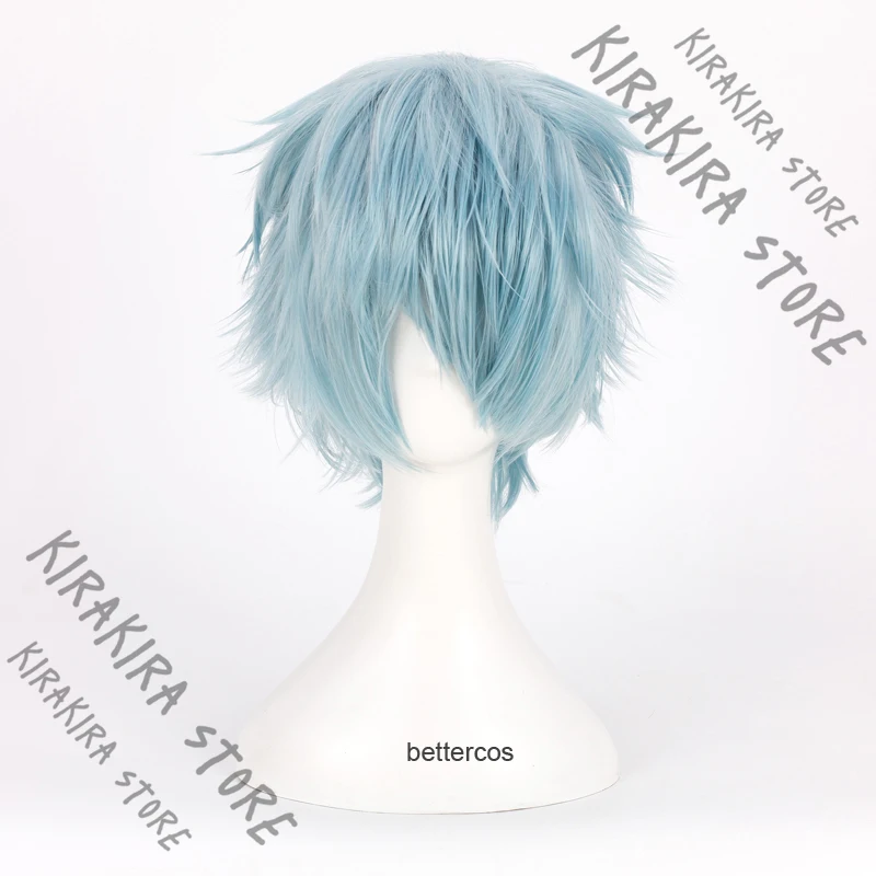 

My Hero Academia Shigaraki Tomura Dusty Blue Upturned Short Hair Anime Wig Cosplay Hairpiece Periwig Comic-con Toupee Boys