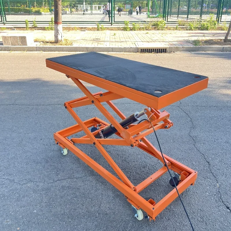 

Electric Hydraulic Lifting Stool 1.4mHeight Foot Operated Trolley For Wall Plastering Tiles Movable Decoration Flatbed Transport