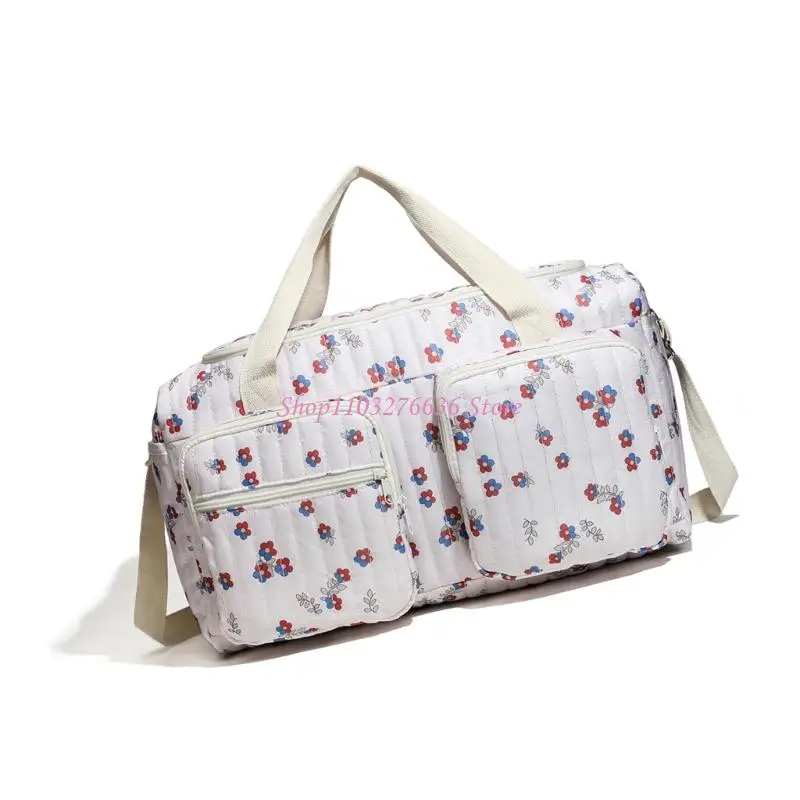 R6FD Lovely Cartoon Pattern Quilted Diaper Bag Lightweight Stylish for New Parents