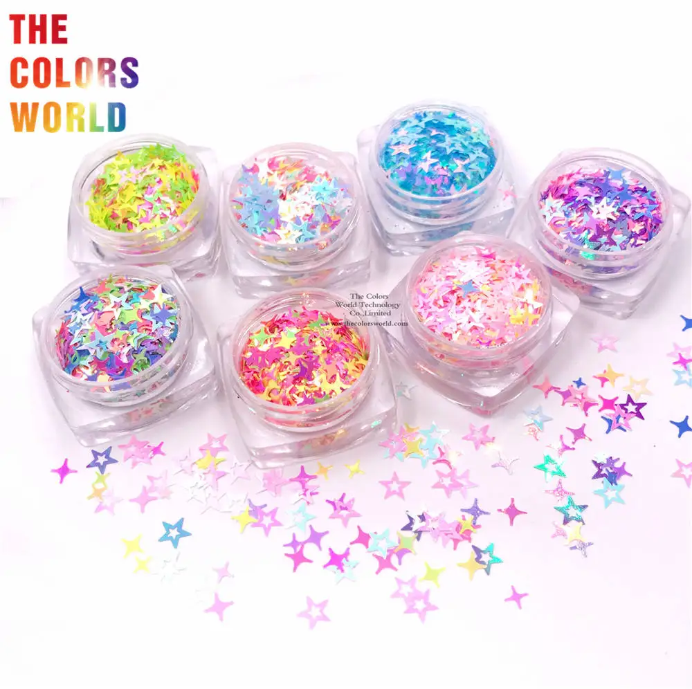 TCT-818 Pearlescent Iridescent Mix Star Glitter For Nail Hair Body Face Sticker Gel Art Loose Sequins Diamond Rhinestones Makeup