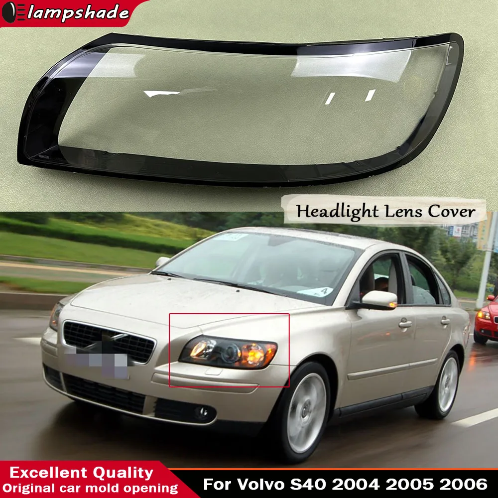 

For Volvo S40 Headlight Cover Transparent Lamp Shade Headlamp Shell Plexiglass Auto Replacement Parts 2004 2005 2006 Years