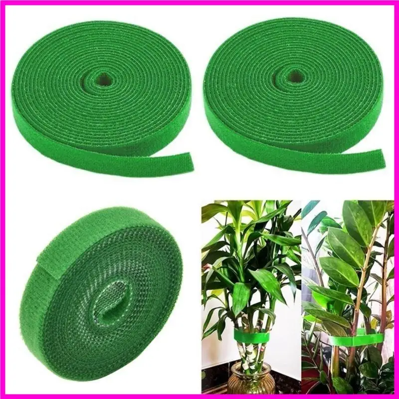 57BE Practical 2M Nylon Plant Hook Rings Ties Fastener Tape for Secure Plant Support