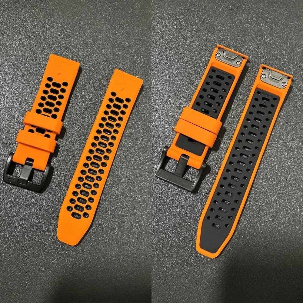 QuickFit 22mm 26mm Breathable Silicone Strap For Garmin Fenix 7X 7 6X Pro 5 5X Plus/Epix 2 47mm 51mm Tactix 7 Bracelet Watchband