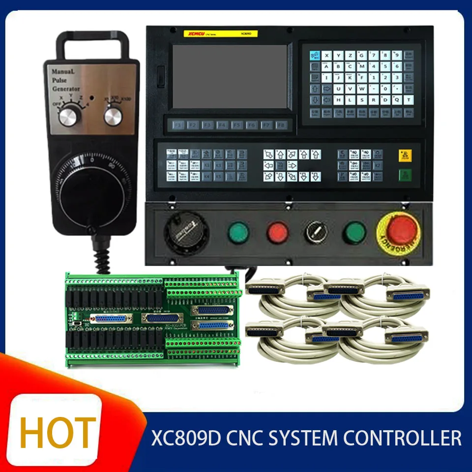 

XC809D 3/4/5/6 Axis USB CNC System Controller 24V Supports FANUC G Code Offline Milling, Boring, Tapping, and Drilling Feed