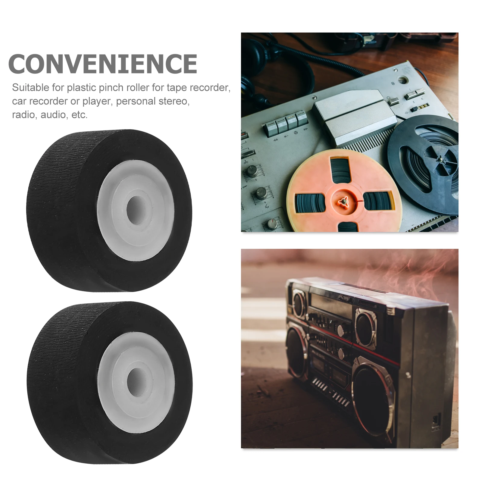 12 個ピンチローラー 11.5 ミリメートルプラスチックベアリングローラーテープレコーダーカーラジオオーディオビデオマシン交換レコーダー