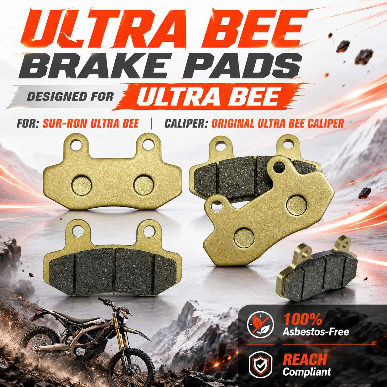 

Ultra Bee Brake Pads Semi-Metallic for Surron Ultra Bee Electric Dirt Bike Motorbike Hydraulic Caliper
