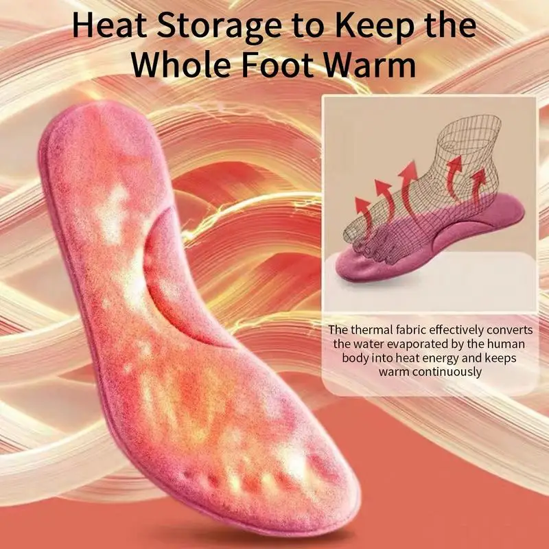 Self Heated Thermal Insoles for Feet Warm Memory Foam Arch Support Insoles for Women Winter Sports Shoes Self-heating Shoe Pads